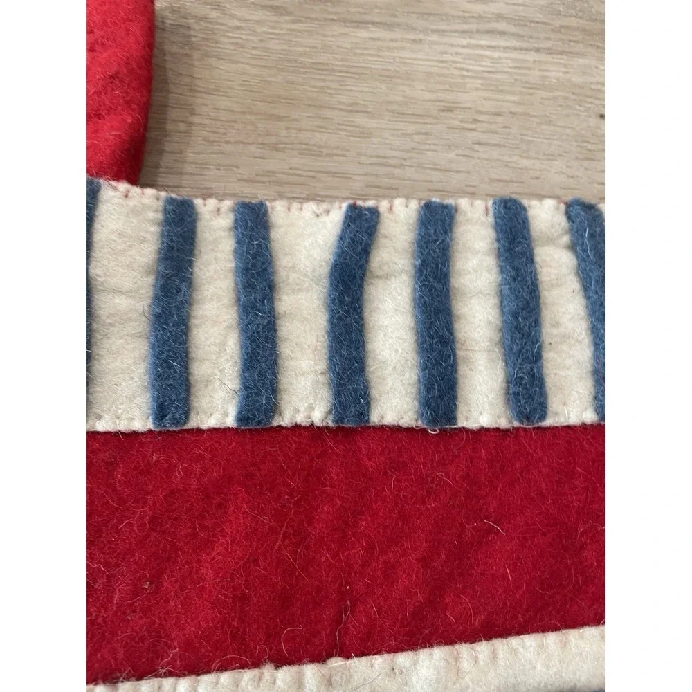 Set of‎ 2  Creative Co-Op Felted Wool Appliqued Christmas Stockings